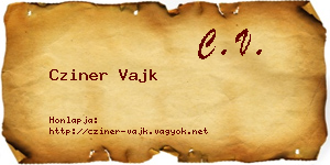 Cziner Vajk névjegykártya